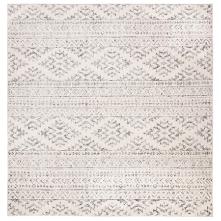 Safavieh 5 x 5 ft. Tulum Power Loomed Square Area Rug Ivory & Grey TUL272A-5SQ
